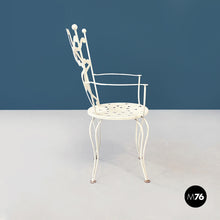 Carica l&#39;immagine nel visualizzatore di Gallery, Garden chairs in white wrought iron, 1960s
