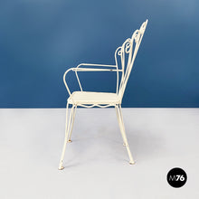 Load image into Gallery viewer, Garden chairs in white wrought iron, 1960s
