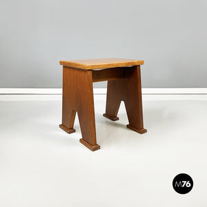Wooden rectangular stools, 1970s