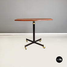 Charger l&#39;image dans la galerie, Table with adjustable wooden top withe metal and brass, 1950s
