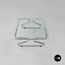 Load image into Gallery viewer, Coffee table in glass and steel, 1970s.
