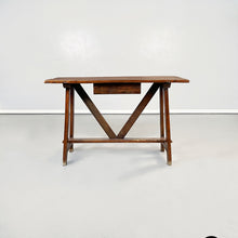 将图片加载到图库查看器，Wooden table fratino with a drawer, 1900s
