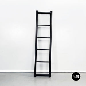 Black metal and glass bookcase, 1990s