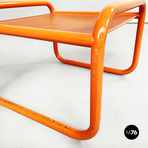Orange metal footstools Locus Solus by Gae Aulenti for Poltronova, 1960s