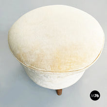 Load image into Gallery viewer, Pouf in beige fabric, 1960s
