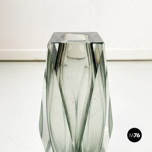Vase in gray Murano glass from the I Sommersi series, 1970s
