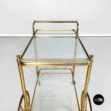 Load image into Gallery viewer, Cart in brass and glass, 1950s
