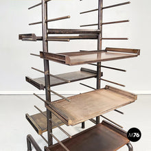 Load image into Gallery viewer, Bookcase with tubular metal and moving shelves, 1990-2000s
