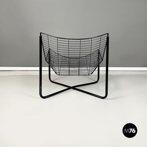 Armchair in black tubular metal, 1980s