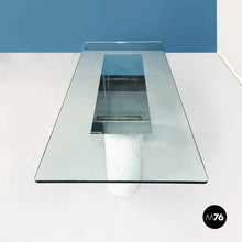 Load image into Gallery viewer, Dining table in glass, mirror and marble, 1980s
