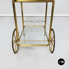 Carica l&#39;immagine nel visualizzatore di Gallery, Cart in brass and glass, 1950s
