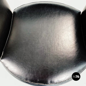 Armchair in black leather, 1970s