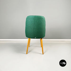 Chairs in forest green and wood, 1960s