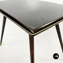 Load image into Gallery viewer, Rectangular coffee table in wood and brass, 1950s
