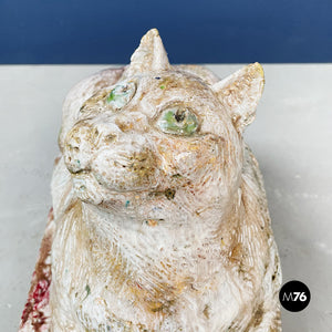 Statue of cat in terracotta by M. Moretto, 1980s