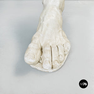 Foot statue in light beige plaster, 1990s