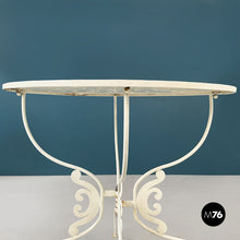 Charger l&#39;image dans la galerie, Garden table in white wrought iron, 1960s
