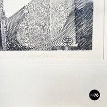 将图片加载到图库查看器，Engraving print of building on paper, 1965
