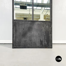 Load image into Gallery viewer, High rectangular mirror in black metal, 1990s
