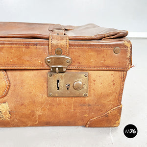 Luggage in brown leather, 1960s