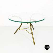 Load image into Gallery viewer, Coffee table with irregular brass road base, 1950s
