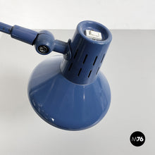 Charger l&#39;image dans la galerie, Blue metal table lamp with clamp, 1970s
