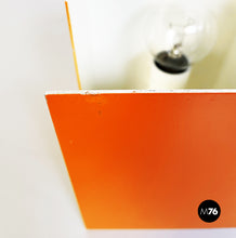 画像をギャラリービューアに読み込む, Orange sheet metal table lamp, 1970s
