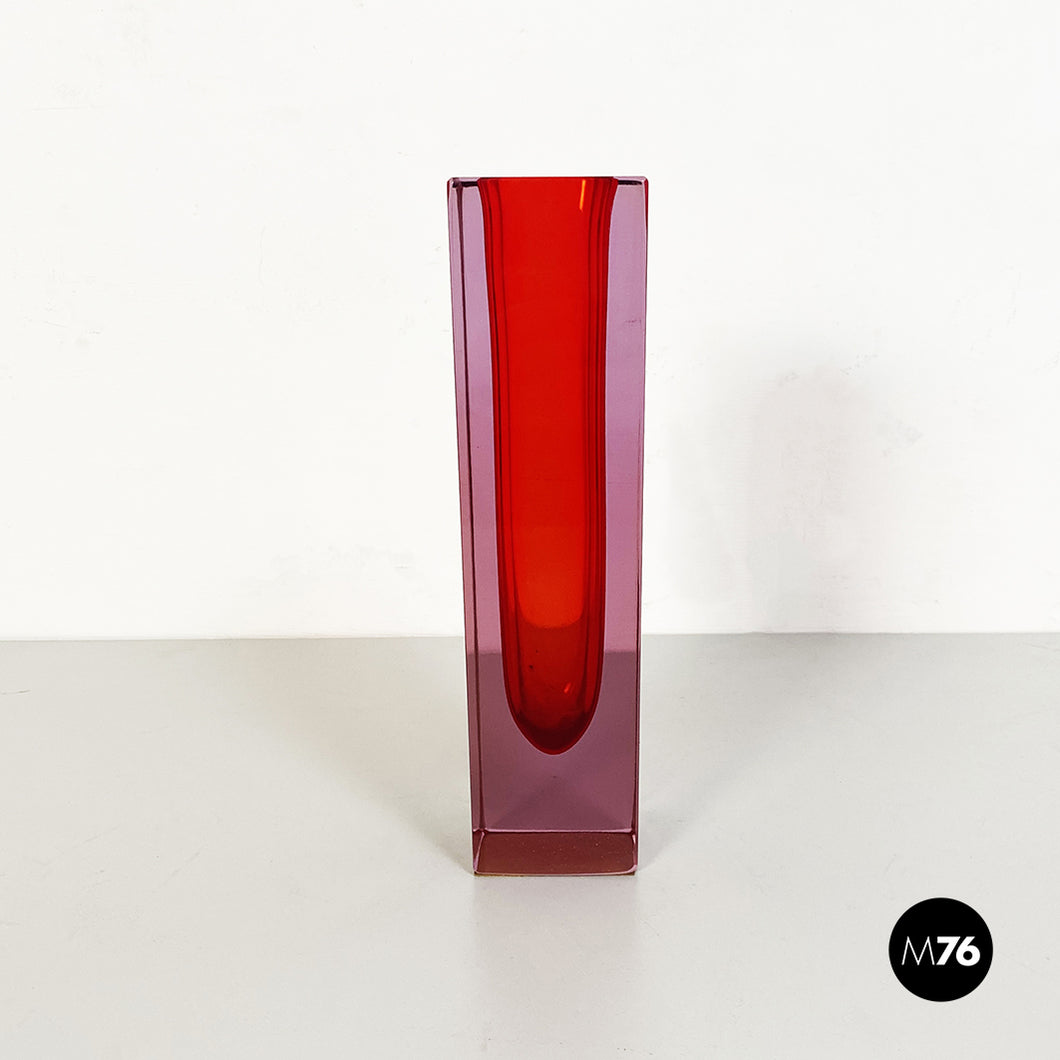 Red Murano glass vase, 1970s