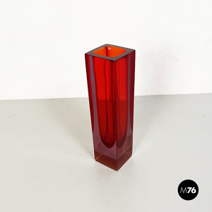 Red Murano glass vase, 1970s