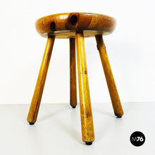 Load image into Gallery viewer, Rustic wooden stool, 1960s
