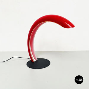 Red Murano glass table lamp by Mazzega, 1970s