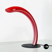 Carica l&#39;immagine nel visualizzatore di Gallery, Red Murano glass table lamp by Mazzega, 1970s
