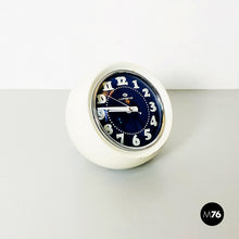 Carica l&#39;immagine nel visualizzatore di Gallery, White table clock mod. Boule by Lorenz, 1960s
