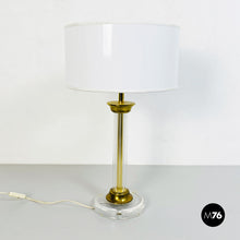 Load image into Gallery viewer, Plexiglass and brass table lamp, 1970s
