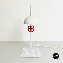 将图片加载到图库查看器，White metal table lamp by L&#39;isola che non c&#39;è, 1980s
