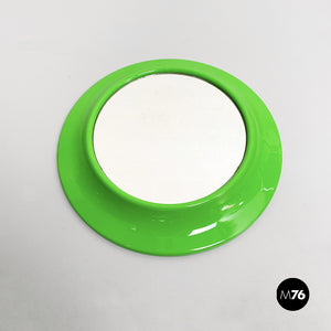 Round green plastic mirror, 1980s