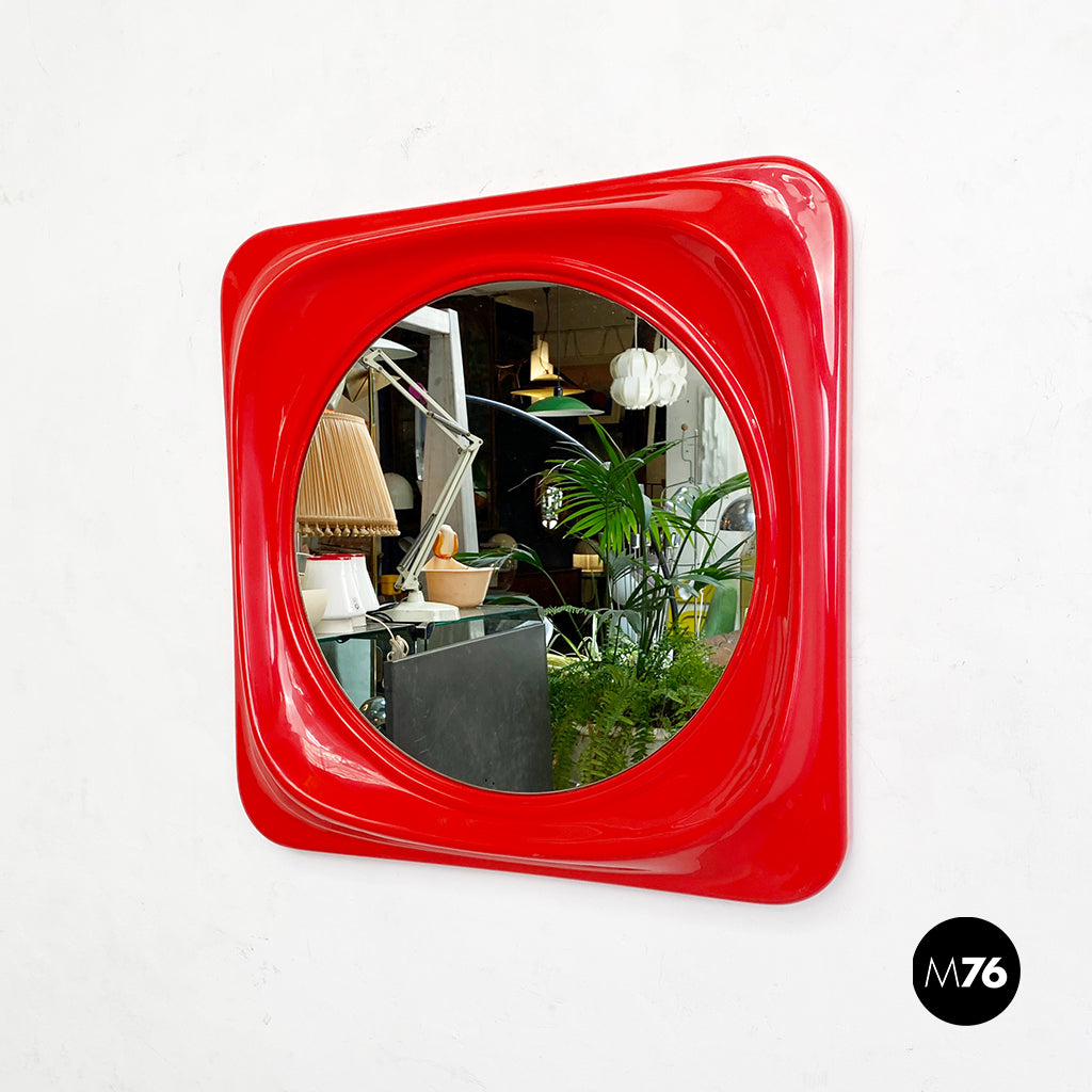 Red plastic mirror, 1980s