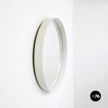 Load image into Gallery viewer, Round white wood mirror, 1980s
