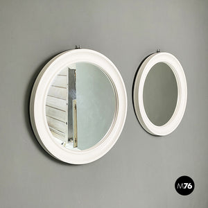 Round white plastic mirrors by Carrara & Matta, 1980s