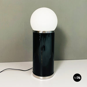 Floor lamp with glass sphere, 1970s