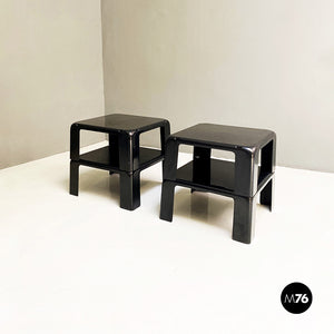 Black plastic coffee tables 4 Gatti by Mario Bellini for B&B, 1970s