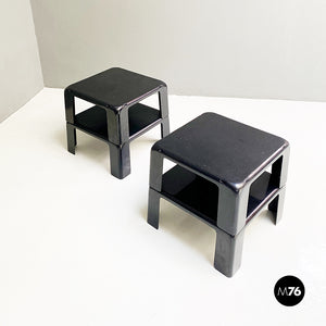 Black plastic coffee tables 4 Gatti by Mario Bellini for B&B, 1970s