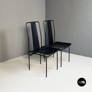Black chairs by Adalberto del Lago for Misura Emme, 1980s