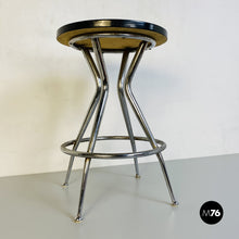 画像をギャラリービューアに読み込む, Black and chromed stool, 1950s
