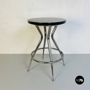 Black and chromed stool, 1950s