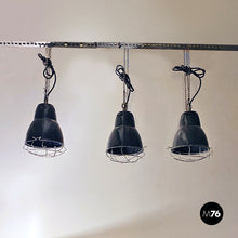 Load image into Gallery viewer, Dark gray industrial chandeliers, 1960s
