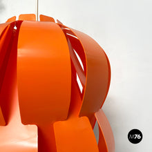 Load image into Gallery viewer, Orange plastic Room Light model chandelier, 1960s
