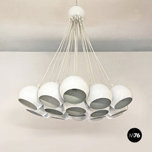 White chandelier with 19 light, 1970s
