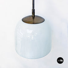 画像をギャラリービューアに読み込む, Opalin glass chanderlier with central steel rod, 1970s
