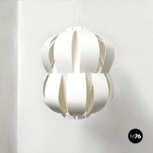 Load image into Gallery viewer, White plastic Room Light model chandelier, 1960s
